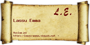 Lassu Emma névjegykártya